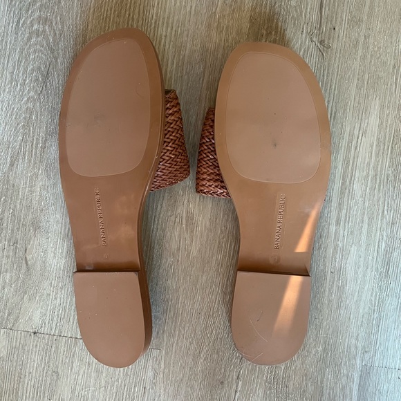 Banana Republic woven slide sandals in cognac brown sz 10 unworn - Picture 2 of 4